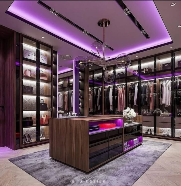 Dressing suite featuring smart glass wardrobes